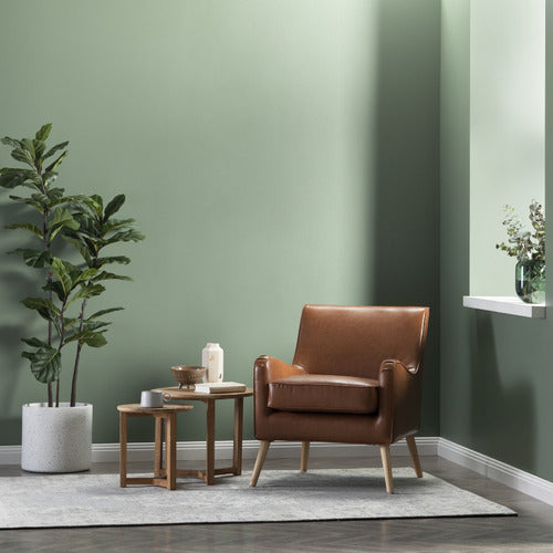 TAN SHELLEY PREMIUM FAUX LEATHER ARMCHAIR