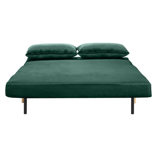 DARK GREEN AERO VELVET DOUBLE SOFA BED