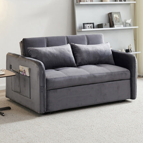 EVERGREEN HOME LIVIANA 2 SEATER SINGLE VELVET SOFA BED