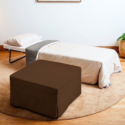 DECOR TRADERS FOLDLUX CONVERTIBLE OTTOMAN SOFA BED WITH SLIPCOVER