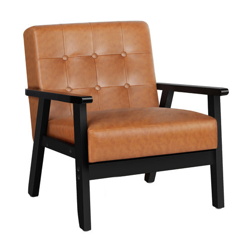 HOXTON ROOM CALLUM FAUX LEATHER ARMCHAIR