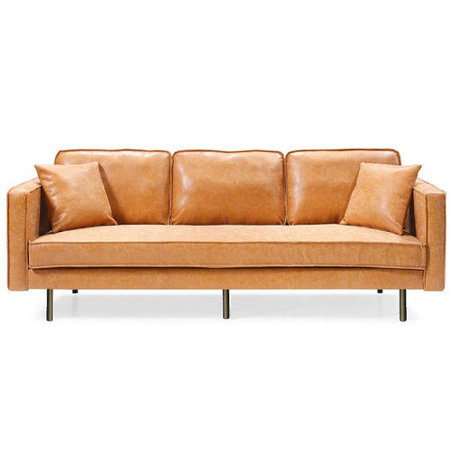 MIKASA FURNITURE COOGEE 3 SEATER FAUX LEATHER SOFA