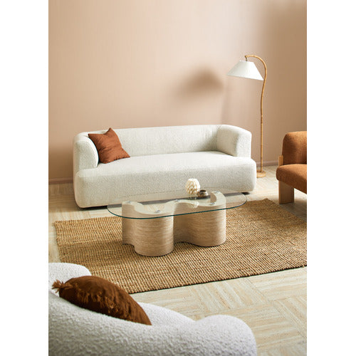 WILLOW TRAVERTINE-LOOK COFFEE TABLE