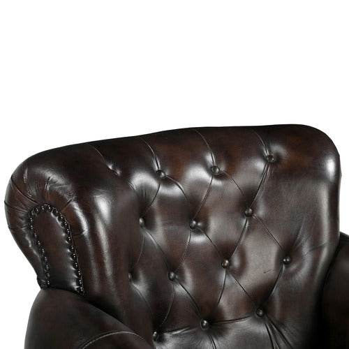 THE DECOR STORE CHOCOLATE LEATHER ARM CHAIR