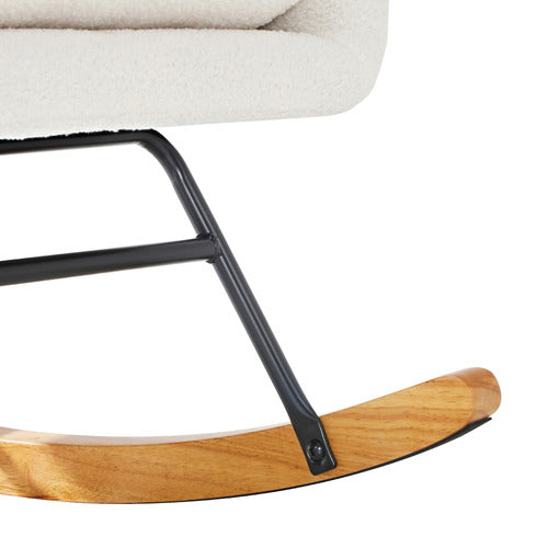 LIVING FUSION CLARK FAUX SHERPA ROCKING CHAIR