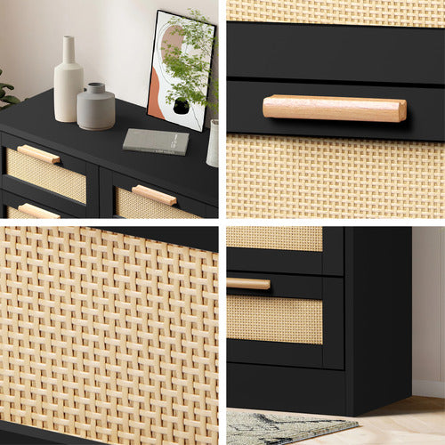 HOXTON ROOM ANGUS 5 DRAWER RATTAN DRESSER