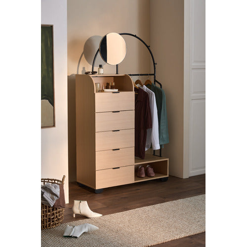 JOANE ARCHED ENTRYWAY WARDROBE WITH MIRROR