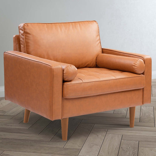 STOCKHOLM FAUX LEATHER ARMCHAIR