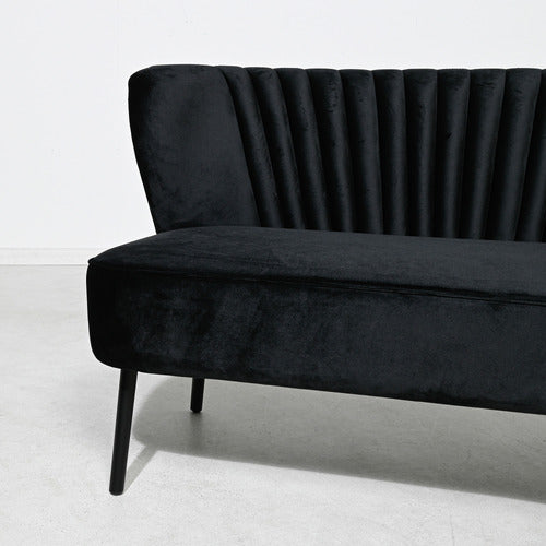 BROOKLYN AND BELLA BLACK 2 SEATER SOFA