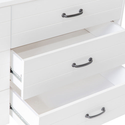 WEST VALLEY INTERIORS WHITE HAMPTONS 6 DRAWER CHEST