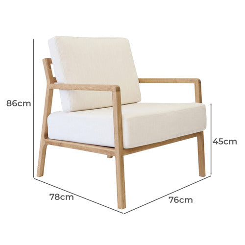 HYDE PARK HOME VERNICE OAK WOOD ARMCHAIR