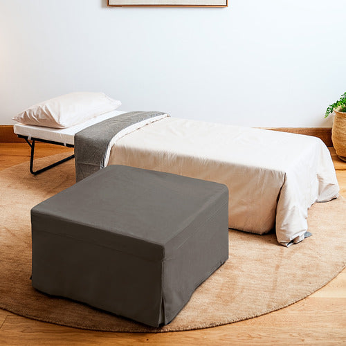 DECOR TRADERS FOLDLUX CONVERTIBLE OTTOMAN SOFA BED WITH SLIPCOVER