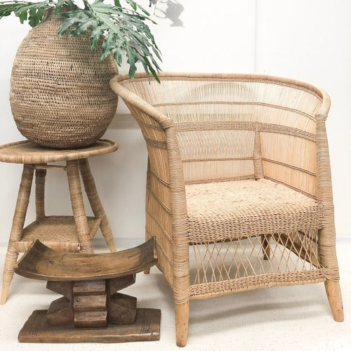 TRIBAL EXPRESSIONS AUTHENTIC MALAWI REED ARMCHAIR