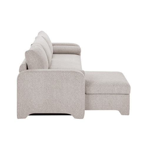 FRIDA 4 SEATER QUEEN SOFA BED WITH REVERSIBLE CHAISE