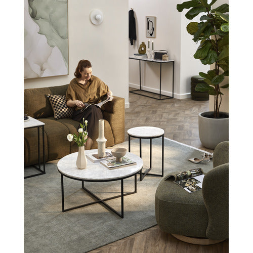 80CM WHITE SERENA ITALIAN CARRARA MARBLE COFFEE TABLE