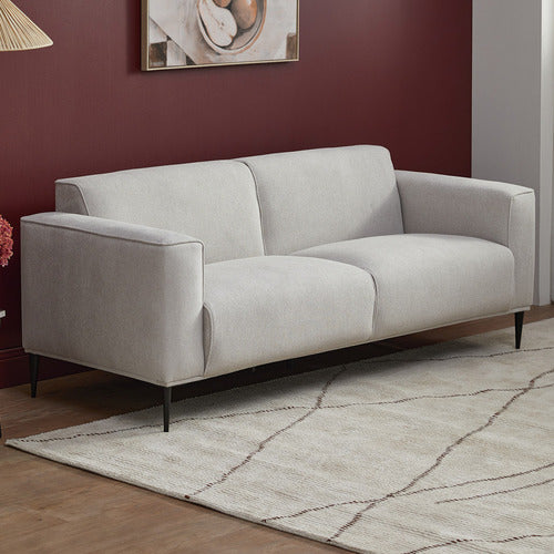 NATURAL RHYS 3 SEATER UPHOLSTERED SOFA