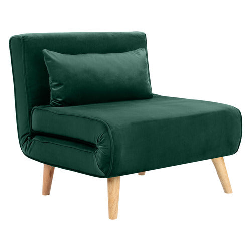 DARK GREEN AERO VELVET SINGLE SOFA BED