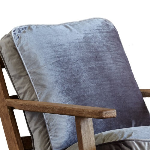 NATURALLY PROVINICIAL COILA SOLID OAK & VELVET LEISURE ARMCHAIR
