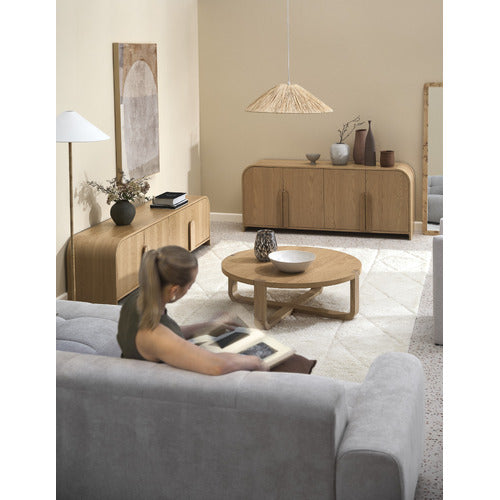 100CM ASPYN OAK WOOD COFFEE TABLE
