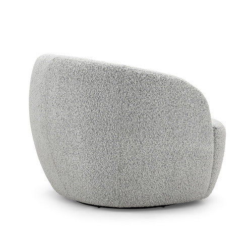 CONTINENTAL DESIGNS CREAM CUDDLE SWIVEL BOUCLE ARMCHAIR