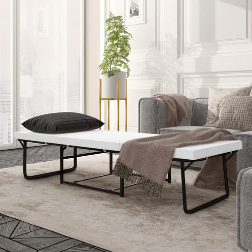 DECOR TRADERS FOLDLUX CONVERTIBLE OTTOMAN SOFA BED WITH SLIPCOVER