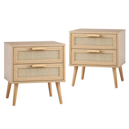 LIVING FUSION HOLLY 2 DRAWER BEDSIDE TABLES (SET OF 2)