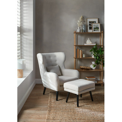 2 PIECE HANOVER UPHOLSTERED ARMCHAIR & FOOTSTOOL SET