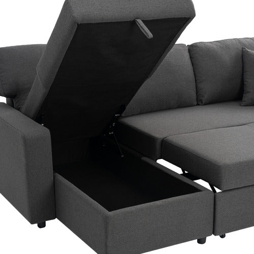 DARCY 3 SEATER SOFA BED WITH REVERSIBLE CHAISE