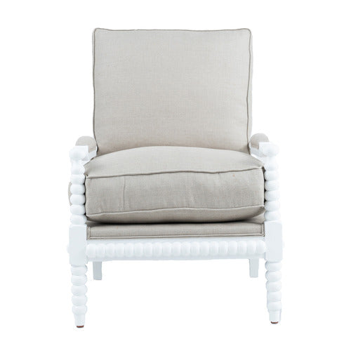HAMILTON FURNITURE WHITE BOBBIN ARMCHAIR
