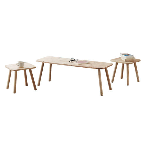 MAJA ANSEL DESIGN 3 PIECE CRICKET RUBBERWOOD NESTING COFFEE TABLE SET