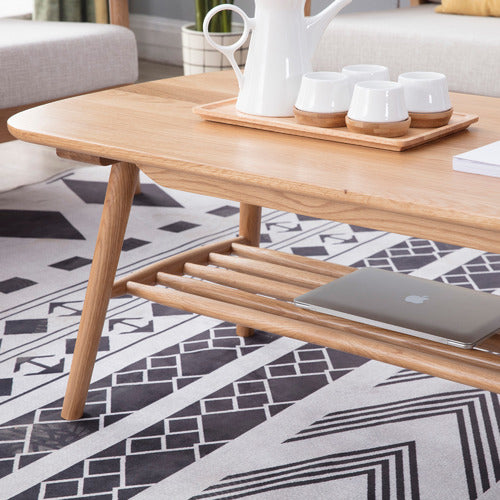 OSCAR OAK COFFEE TABLE WITH SHELF