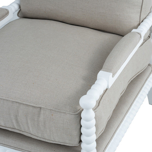HAMILTON FURNITURE WHITE BOBBIN ARMCHAIR