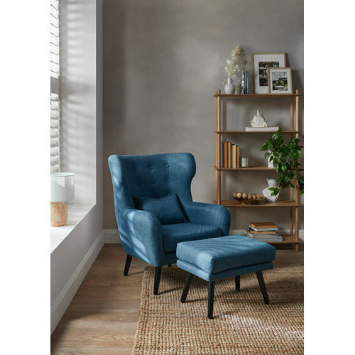 2 PIECE HANOVER UPHOLSTERED ARMCHAIR & FOOTSTOOL SET