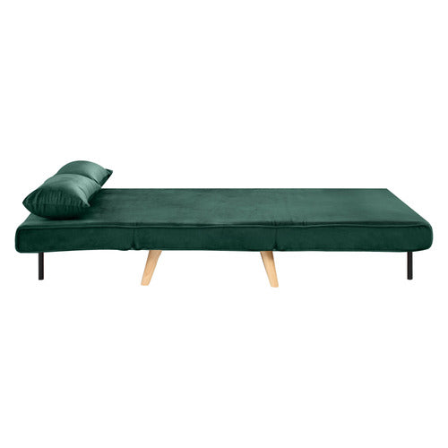 DARK GREEN AERO VELVET DOUBLE SOFA BED