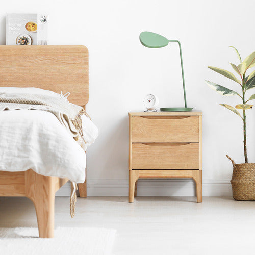 MODERN COLLECTIVE THEA AMERICAN OAK WOOD BEDSIDE TABLE