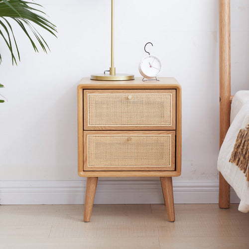 MODERN COLLECTIVE ENZO AMERICAN OAK WOOD BEDSIDE TABLE