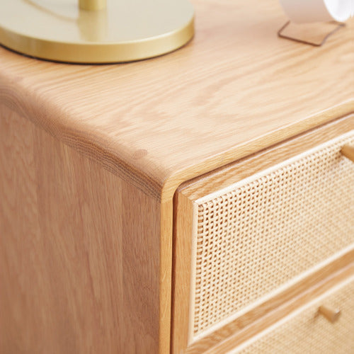MODERN COLLECTIVE ENZO AMERICAN OAK WOOD BEDSIDE TABLE