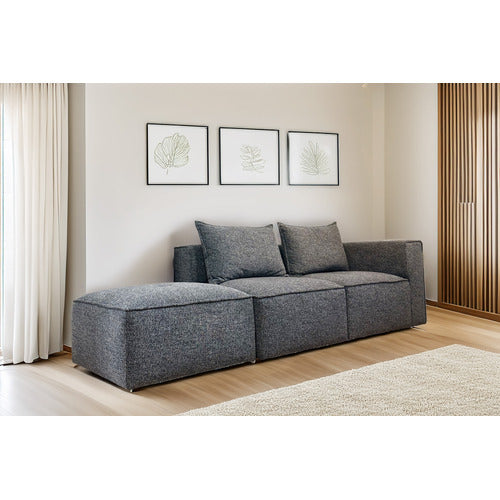 MIKASA FURNITURE RHODES 3 SEATER MODULAR SOFA SET WITH OTTOMAN