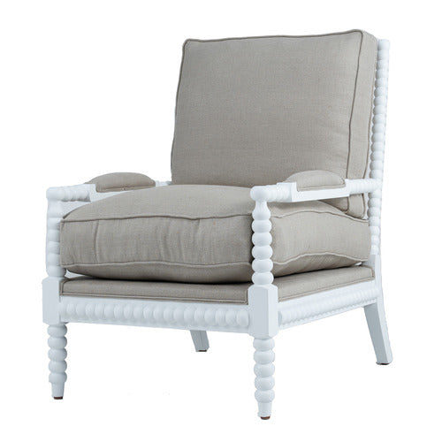 HAMILTON FURNITURE WHITE BOBBIN ARMCHAIR