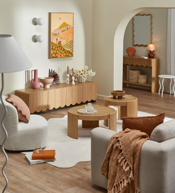 180CM FIONA SCALLOPED 4 DOOR TV UNIT
