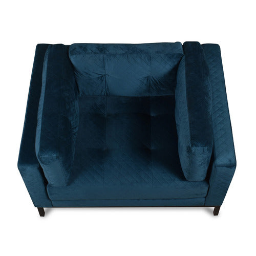 CRANK FURNITURE TEAL ALLANIS VELVET LOUNGE CHAIR