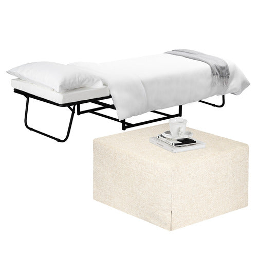 DECOR TRADERS FOLDLUX CONVERTIBLE OTTOMAN FOLDING BED WITH SLIPCOVER