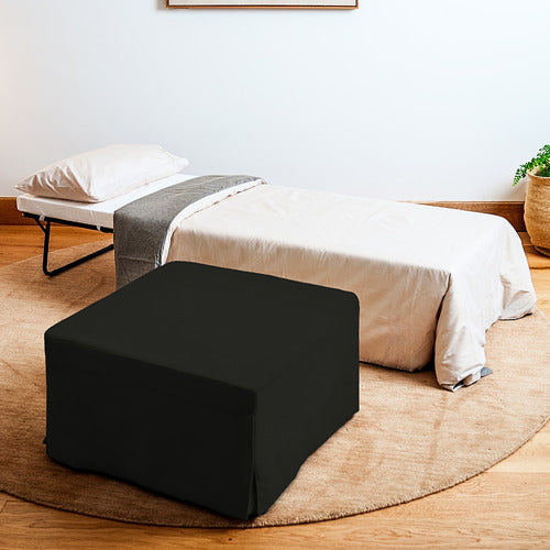 DECOR TRADERS FOLDLUX CONVERTIBLE OTTOMAN SOFA BED WITH SLIPCOVER