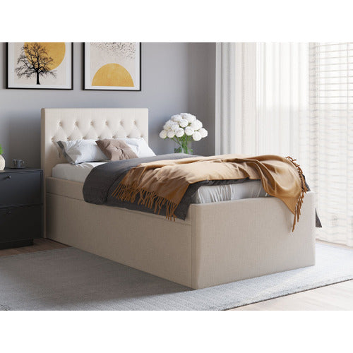 RAWSON & CO GRIFFITHS UPHOLSTERED KING SINGLE BED WITH TRUNDLE