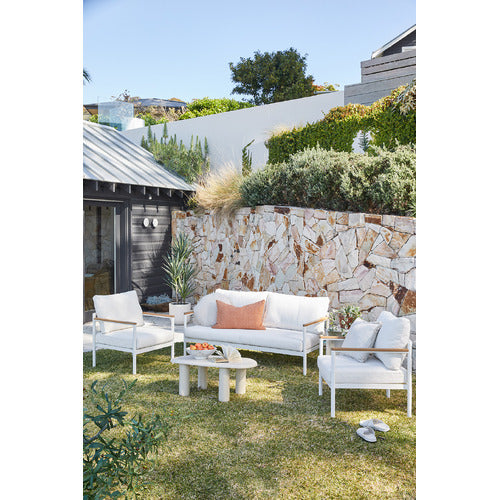 BYRON TRAVERTINE-LOOK OUTDOOR COFFEE TABLE