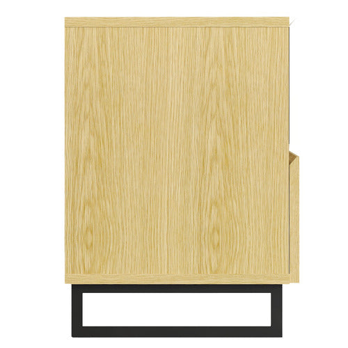 CORE LIVING NATURAL & WHITE MOORE 2 DRAWER BEDSIDE TABLE