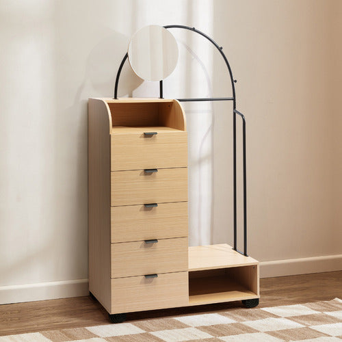 JOANE ARCHED ENTRYWAY WARDROBE WITH MIRROR