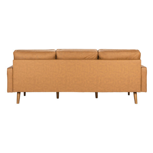 TAN STOCKHOLM FAUX LEATHER SOFA