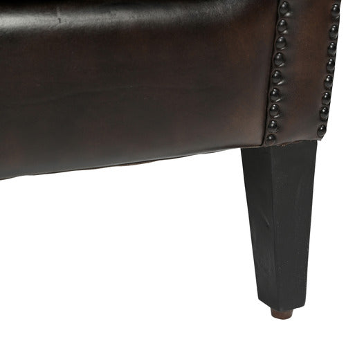 THE DECOR STORE CHOCOLATE LEATHER ARM CHAIR