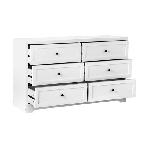 LIVING FUSION WHITE AURORA 6 DRAWER CHEST